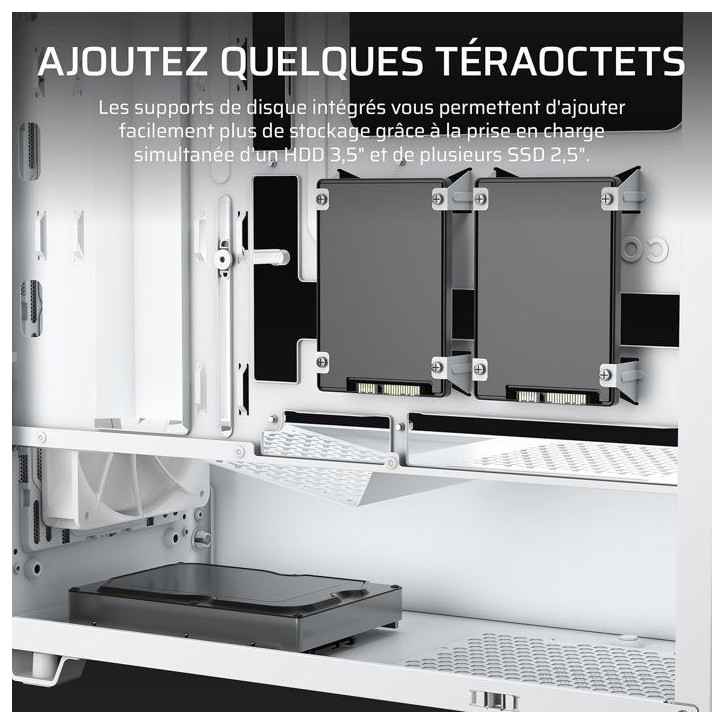 Boîtier PC - CORSAIR - 3200D RS - Moyen Tour - 3 ventilateurs RS120 - Blanc Boîtier PC - CORSAIR - 3200D RS - Moyen Tour - 3 ventilateurs RS120 - Blanc