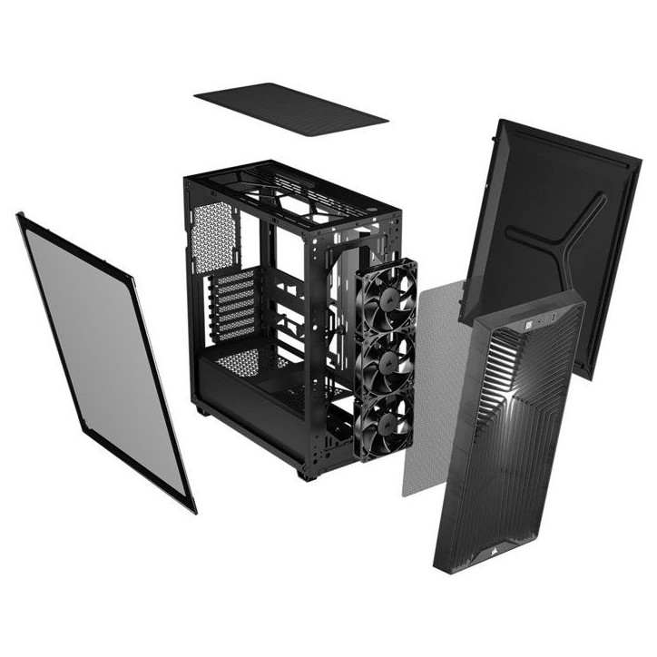 Boîtier PC - CORSAIR - 3200D RS - Moyen Tour - 3 ventilateurs RS120 - Gris Boîtier PC - CORSAIR - 3200D RS - Moyen Tour - 3 ventilateurs RS120 - Gris