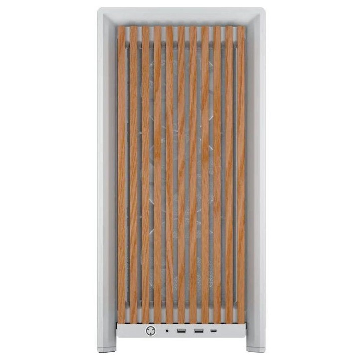 Boîtier PC - CORSAIR - FRAME 4000X RS - Moyen Tour - 4 ventilateurs RS120 - Blanc/bois clair