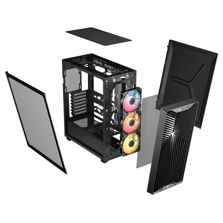 Boîtier PC - CORSAIR - 3200D RS ARGB - Moyen Tour - 3 ventilateurs RS120 ARGB - Noir