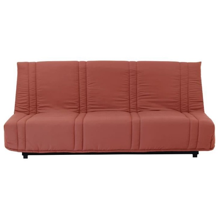 Banquette clic clac 3 places - Terracotta - 100% coton - L 193 x P 92 cm - LENA Banquette clic clac 3 places - Terracotta - 100% coton - L 193 x P 92 cm - LENA