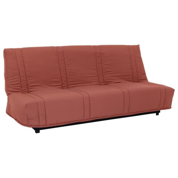 Banquette clic clac 3 places - Terracotta - 100% coton - L 193 x P 92 cm - LENA Banquette clic clac 3 places - Terracotta - 100% coton - L 193 x P 92 cm - LENA