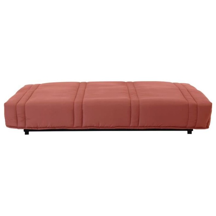 Banquette clic clac 3 places - Terracotta - 100% coton - L 193 x P 92 cm - LENA Banquette clic clac 3 places - Terracotta - 100% coton - L 193 x P 92 cm - LENA