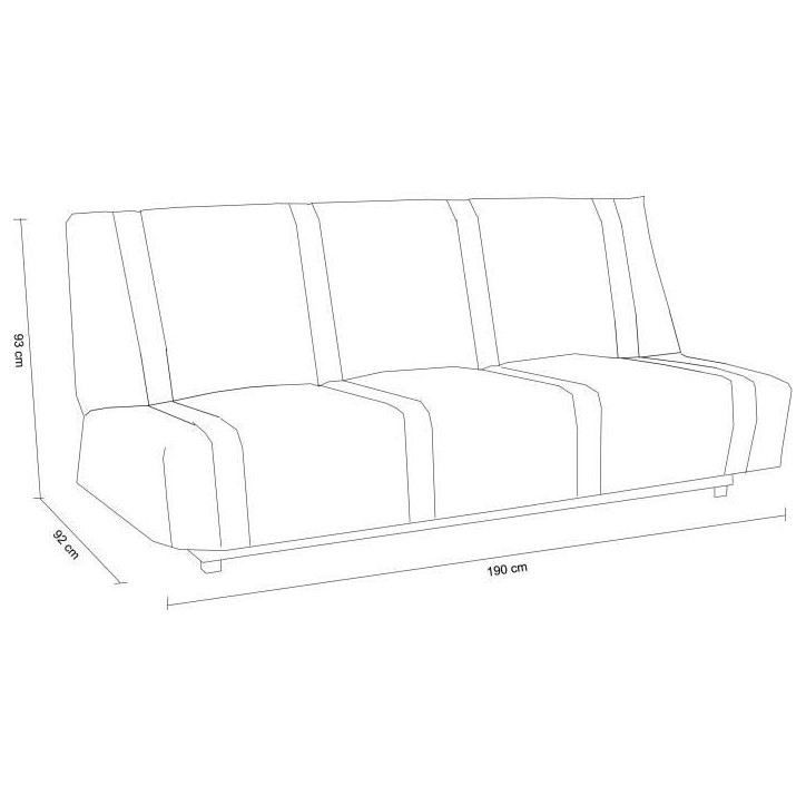 Banquette clic clac 3 places - Terracotta - 100% coton - L 193 x P 92 cm - LENA Banquette clic clac 3 places - Terracotta - 100% coton - L 193 x P 92 cm - LENA