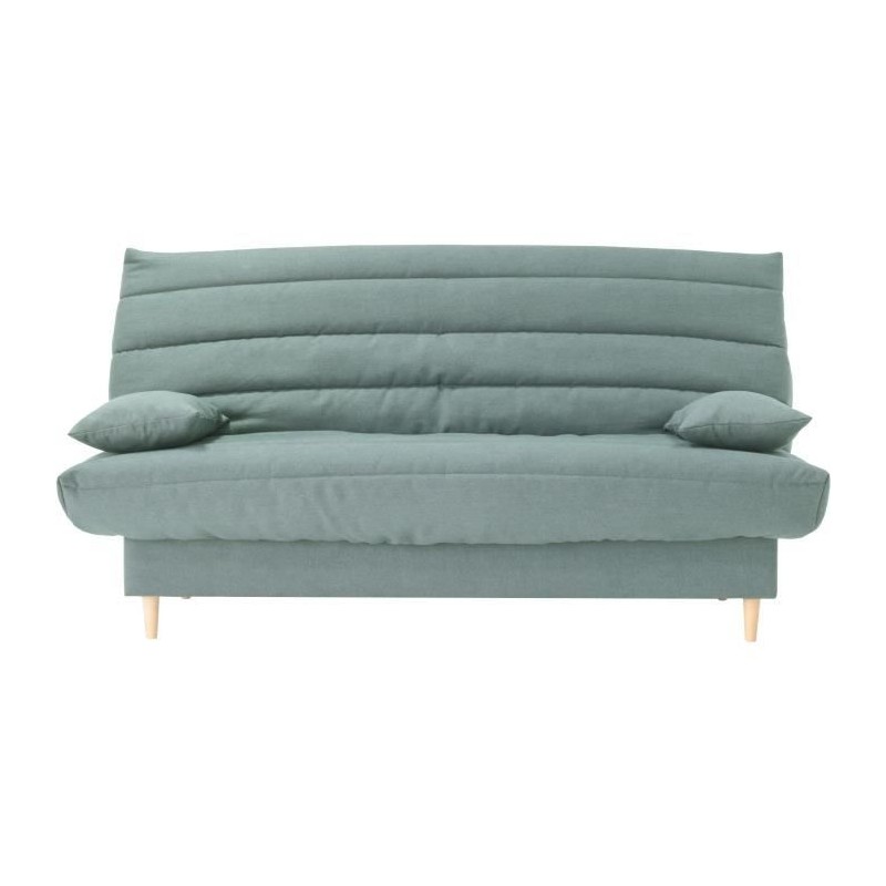 Clic clac 3 places - vert amande - Couchage 125x190 cm - Avec coussins
