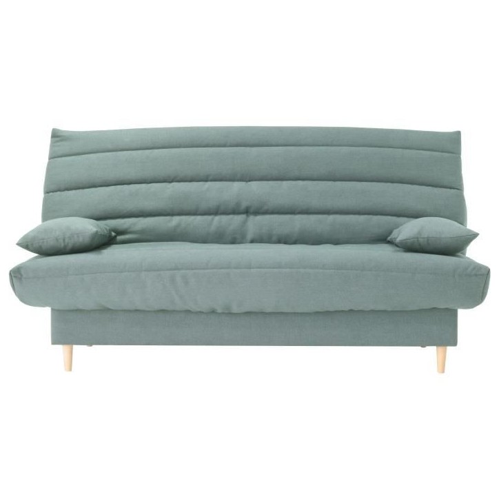 Clic clac 3 places - vert amande - Couchage 125x190 cm - Avec coussins
