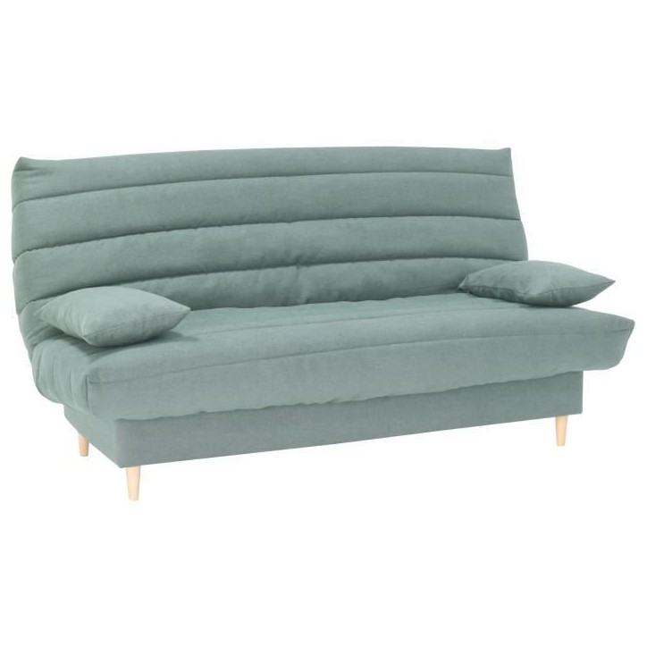 Clic clac 3 places - vert amande - Couchage 125x190 cm - Avec coussins