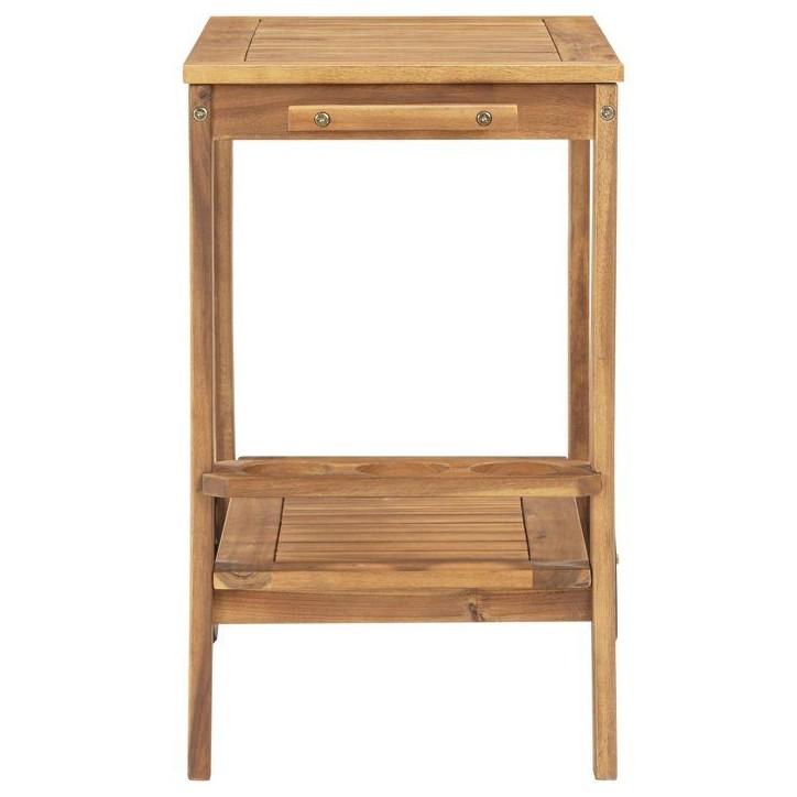 Desserte de jardin a roulettes en bois d'acacia FSC - SOLIS - Avec porte-bouteilles - Bois naturel - 94 x 49,3 x 74 cm Desserte de jardin a roulettes en bois d'acacia FSC - SOLIS - Avec porte-bouteilles - Bois naturel - 94 x 49,3 x 74 cm