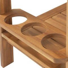 Desserte de jardin a roulettes en bois d'acacia FSC - SOLIS - Avec por