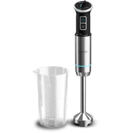 Mixeur plongeant - CECOTEC - Power Neutron - 1100 W - Lame avec 4 feuilles - Verre 800 ml - Noir / Inox