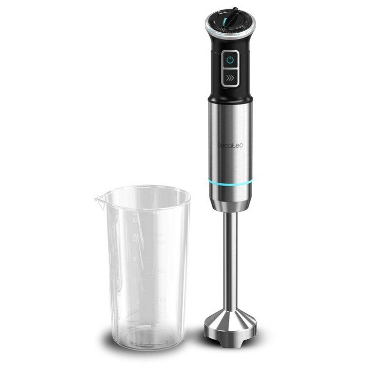 Mixeur plongeant - CECOTEC - Power Neutron - 1100 W - Lame avec 4 feuilles - Verre 800 ml - Noir / Inox Mixeur plongeant - CECOTEC - Power Neutron - 1100 W - Lame avec 4 feuilles - Verre 800 ml - Noir / Inox