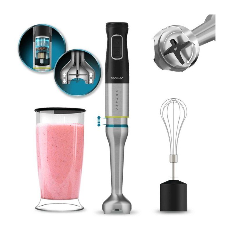 Mixeur plongeant - CECOTEC - Katana 15 Cream B - 1500 W - Lame avec 4