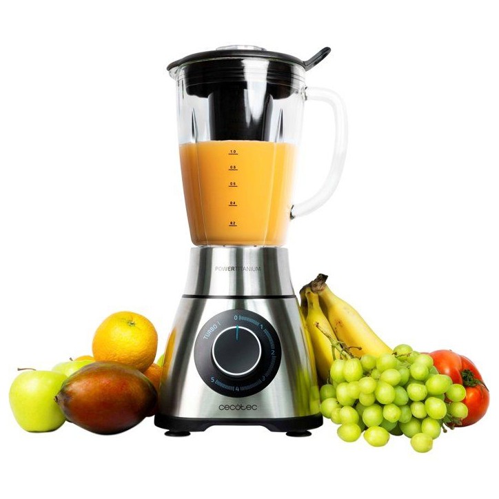 Mixeur - CECOTEC - Power Black Titanium PefectiMix - 2000 W - 1,8 L - Bol en verre - Inox / Noir