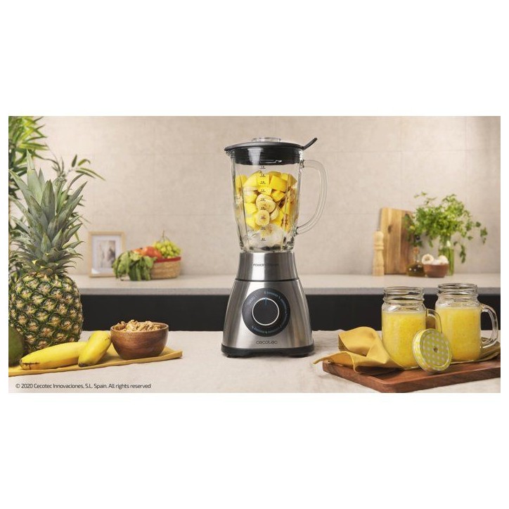 Mixeur - CECOTEC - Power Black Titanium PefectiMix - 2000 W - 1,8 L - Bol en verre - Inox / Noir