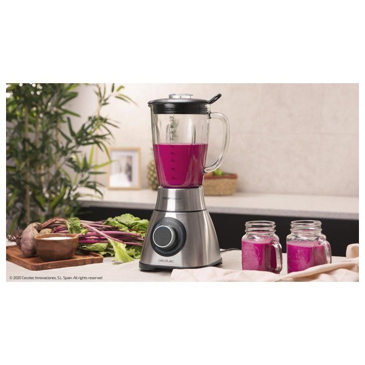 Mixeur - CECOTEC - Power Black Titanium PefectiMix - 2000 W - 1,8 L - Bol en verre - Inox / Noir