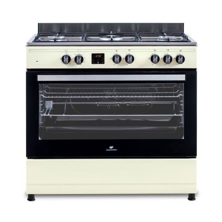 Cuisiniere piano four multifonctions catalyse - CONTINENTAL EDISON - CECP9060CD - 95 L - L90 x H85 cm - Creme / Inox