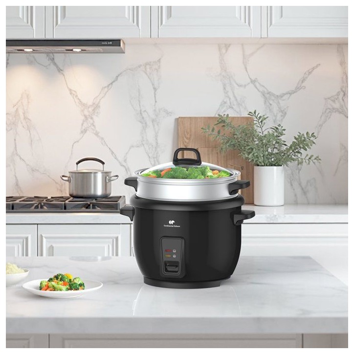 Cuiseur a riz - CONTINENTAL EDISON - CECR18B - 700 W - 1,8 L - Avec Panier vapeur - Fonction maintien au chaud - Inox Cuiseur a riz - CONTINENTAL EDISON - CECR18B - 700 W - 1,8 L - Avec Panier vapeur - Fonction maintien au chaud - Inox