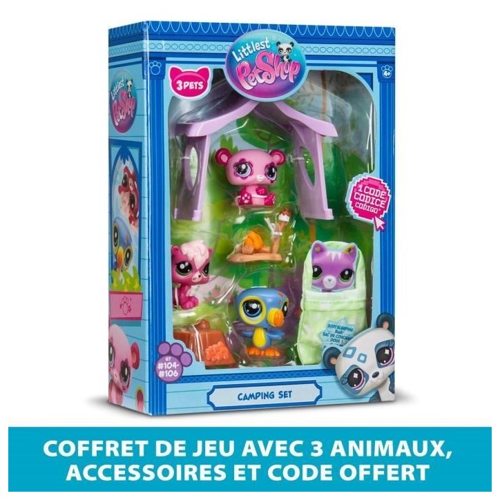 Pack a theme 3 Pets - BANDAI - Littlest Pet Shop Camping - Animaux et accessoires Pack a theme 3 Pets - BANDAI - Littlest Pet Shop Camping - Animaux et accessoires