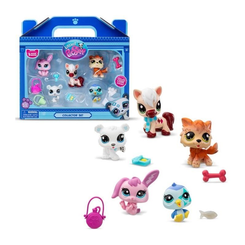 Pack de 5 Pets - BANDAI - Littlest Pet Shop Montagne - Animaux a colle Pack de 5 Pets - BANDAI - Littlest Pet Shop Montagne - Animaux a colle