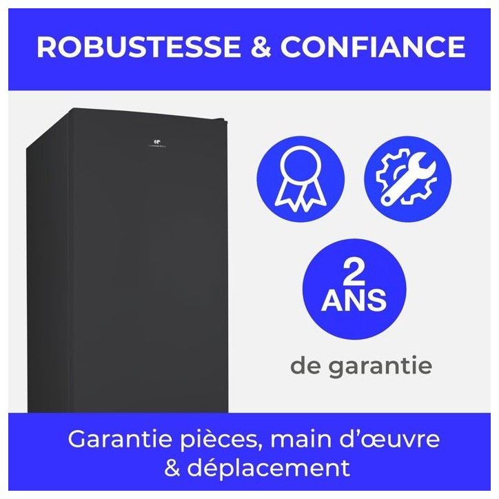 Réfrigérateur combiné - CONTINENTAL EDISON - CEFC225NFB -225L - Total No Frost(Sans givre) - Classe E - L48,5 x P60x H175 cm Réfrigérateur combiné - CONTINENTAL EDISON - CEFC225NFB -225L - Total No Frost(Sans givre) - Classe E - L48,5 x P60x H175 cm