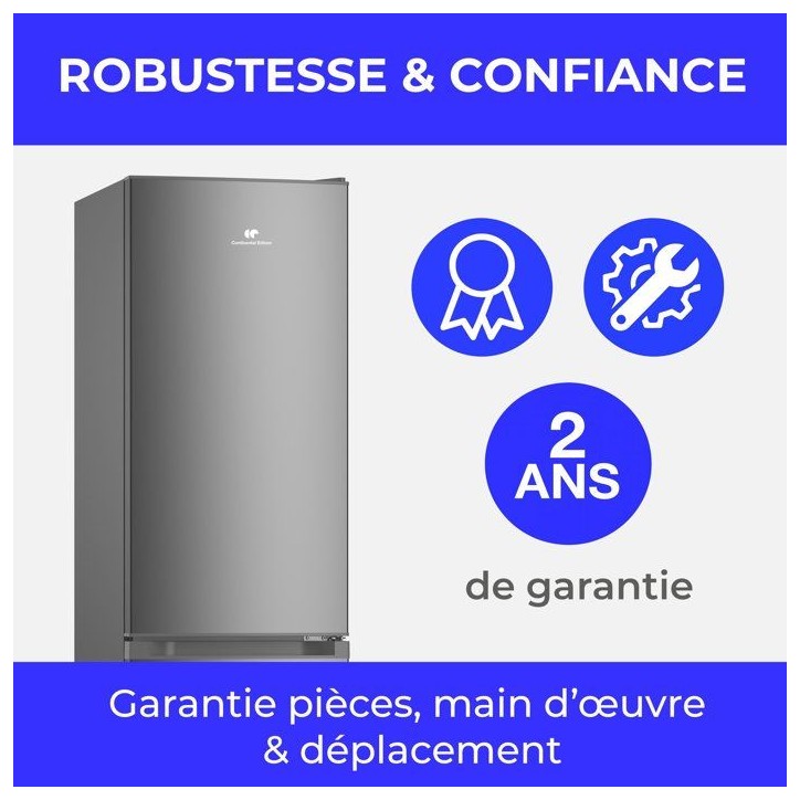 Réfrigérateur combiné - CONTINENTAL EDISON - CEFC225NFS - 225L - Total No Frost(Sans givre) - L48,5 x P60 x H175 cm-Classe E Réfrigérateur combiné - CONTINENTAL EDISON - CEFC225NFS - 225L - Total No Frost(Sans givre) - L48,5 x P60 x H175 cm-Classe E