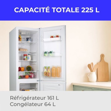 Réfrigérateur combiné-CONTINENTAL EDISON - CEFC225NFW - 225L -Total No Frost (Sans givre) - Classe E - L48,5 x P60 x H175 cm