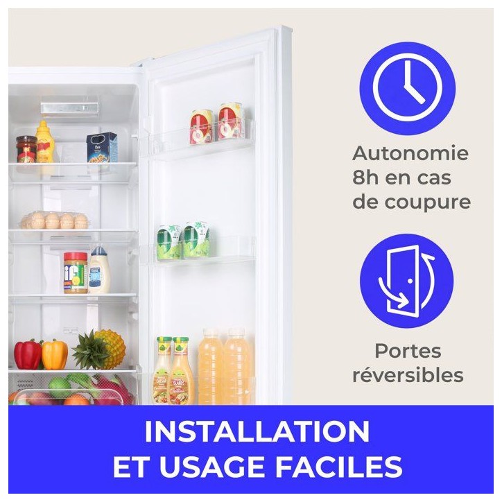 Réfrigérateur combiné-CONTINENTAL EDISON - CEFC225NFW - 225L -Total No Frost (Sans givre) - Classe E - L48,5 x P60 x H175 cm Réfrigérateur combiné-CONTINENTAL EDISON - CEFC225NFW - 225L -Total No Frost (Sans givre) - Classe E - L48,5 x P60 x H175 cm
