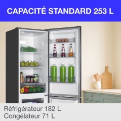 Réfrigérateur congélateur bas CONTINENTAL EDISON CEFC251NFS - Sans givre (congélateur et réfrigérateur) - 253L - Classe E