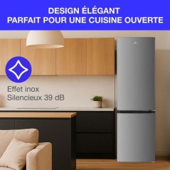 Réfrigérateur congélateur bas CONTINENTAL EDISON CEFC251NFS - Sans