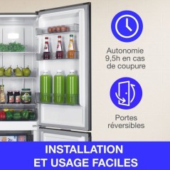 Réfrigérateur congélateur bas CONTINENTAL EDISON CEFC251NFS - Sans