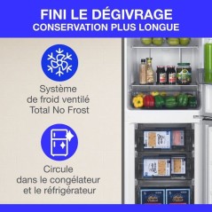 Réfrigérateur congélateur bas CONTINENTAL EDISON CEFC251NFS - Sans