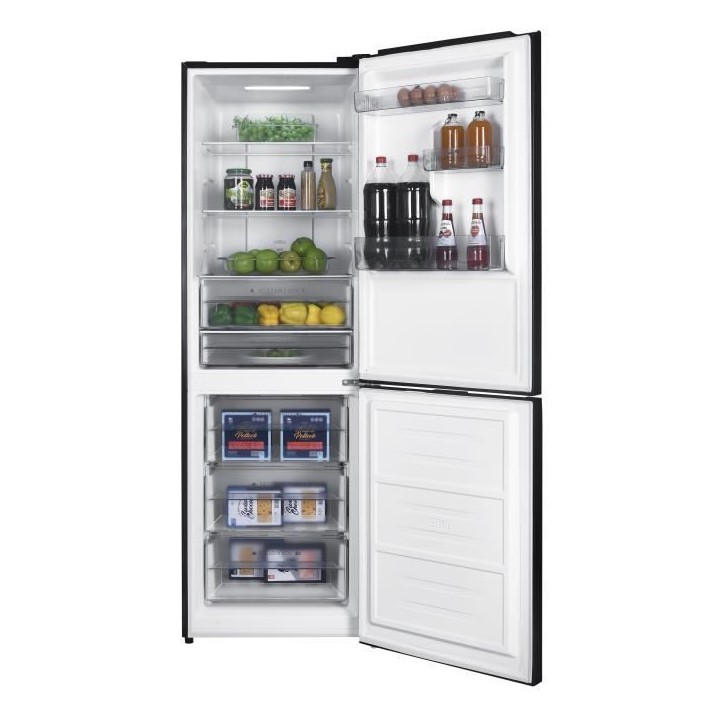 Réfrigérateur congélateur bas CONTINENTAL EDISON CEFC323NFB - 323L - Total No Frost - display sur la porte - Classe D - Noir Réfrigérateur congélateur bas CONTINENTAL EDISON CEFC323NFB - 323L - Total No Frost - display sur la porte - Classe D - Noir