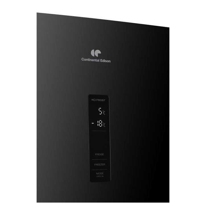 Réfrigérateur congélateur bas CONTINENTAL EDISON CEFC323NFB - 323L - Total No Frost - display sur la porte - Classe D - Noir Réfrigérateur congélateur bas CONTINENTAL EDISON CEFC323NFB - 323L - Total No Frost - display sur la porte - Classe D - Noir