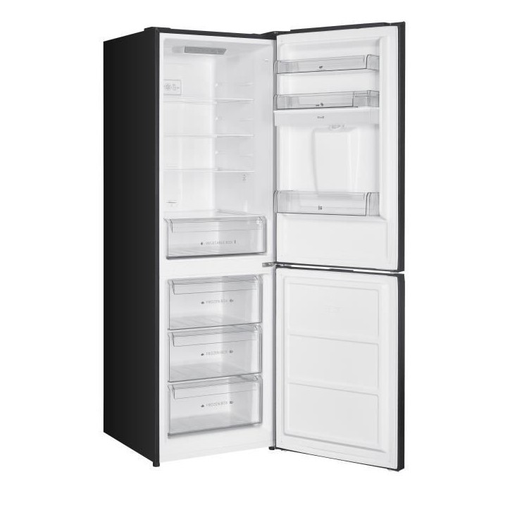 Réfrigérateur congélateur bas - CONTINENTAL EDISON - 325L - Total No Frost - distributeur d'eau- Noir - Classe D Réfrigérateur congélateur bas - CONTINENTAL EDISON - 325L - Total No Frost - distributeur d'eau- Noir - Classe D
