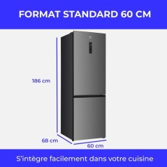 Réfrigérateur combiné - CONTINENTAL EDISON - CEFC400NFIXD - 402 L -