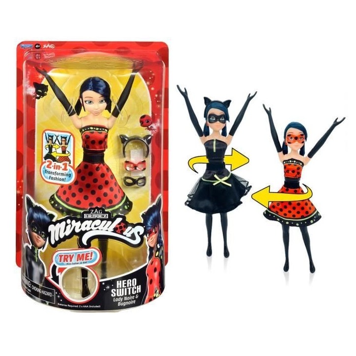 Poupée Ladybug Transformation - BANDAI - Miraculous 26 cm - Changement de tenue Poupée Ladybug Transformation - BANDAI - Miraculous 26 cm - Changement de tenue
