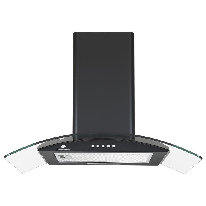 Hotte décorative - CONTINENTAL EDISON - CEH60GB2 - Classe A - 60 x 47 x 50,84 cm - Noir / Verre Hotte décorative - CONTINENTAL EDISON - CEH60GB2 - Classe A - 60 x 47 x 50,84 cm - Noir / Verre