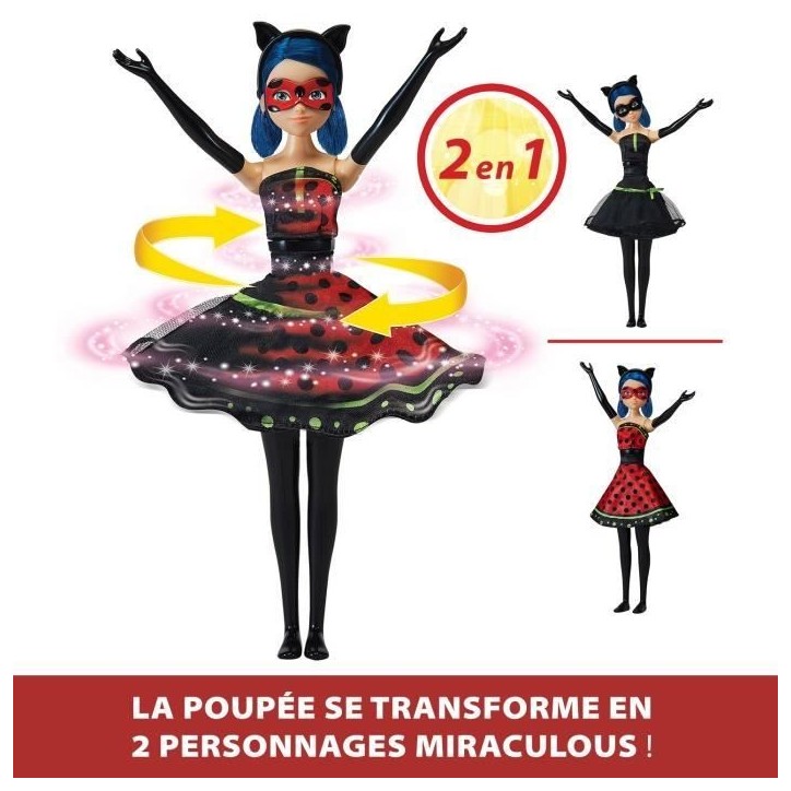 Poupée Ladybug Transformation - BANDAI - Miraculous 26 cm - Changement de tenue Poupée Ladybug Transformation - BANDAI - Miraculous 26 cm - Changement de tenue