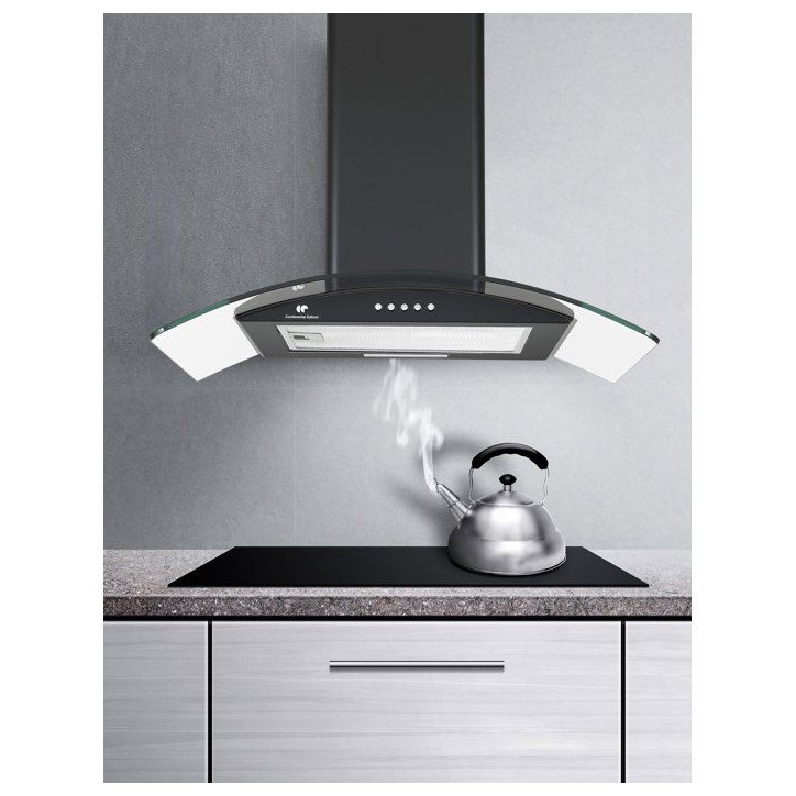 Hotte décorative - CONTINENTAL EDISON - CEH60GB2 - Classe A - 60 x 47 x 50,84 cm - Noir / Verre Hotte décorative - CONTINENTAL EDISON - CEH60GB2 - Classe A - 60 x 47 x 50,84 cm - Noir / Verre