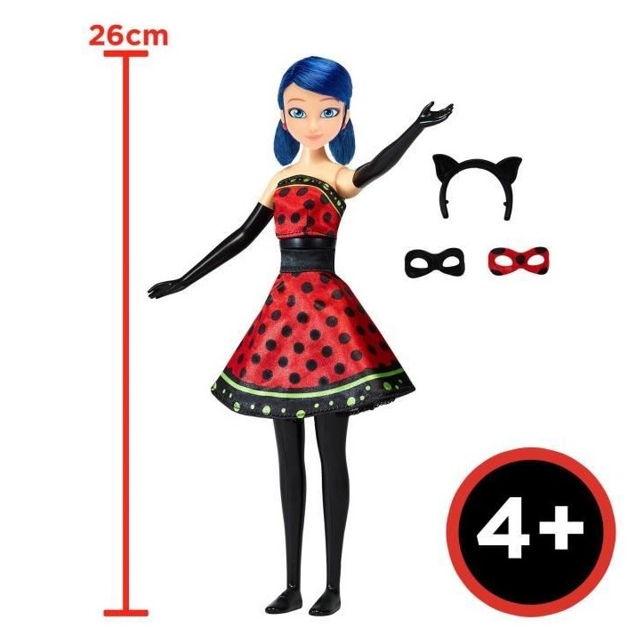 Poupée Ladybug Transformation - BANDAI - Miraculous 26 cm - Changement de tenue Poupée Ladybug Transformation - BANDAI - Miraculous 26 cm - Changement de tenue