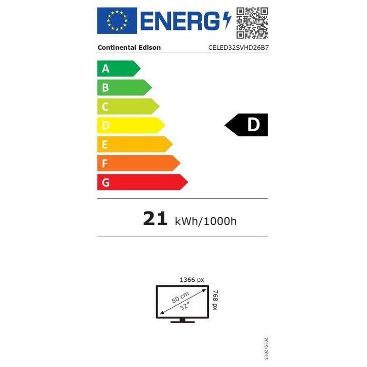 CONTINENTAL EDISON - CELED32SVHD26B7 - TV LED HD 32“ (80 cm) - 3xHDMI, 2xUSB - noir CONTINENTAL EDISON - CELED32SVHD26B7 - TV LED HD 32“ (80 cm) - 3xHDMI, 2xUSB - noir