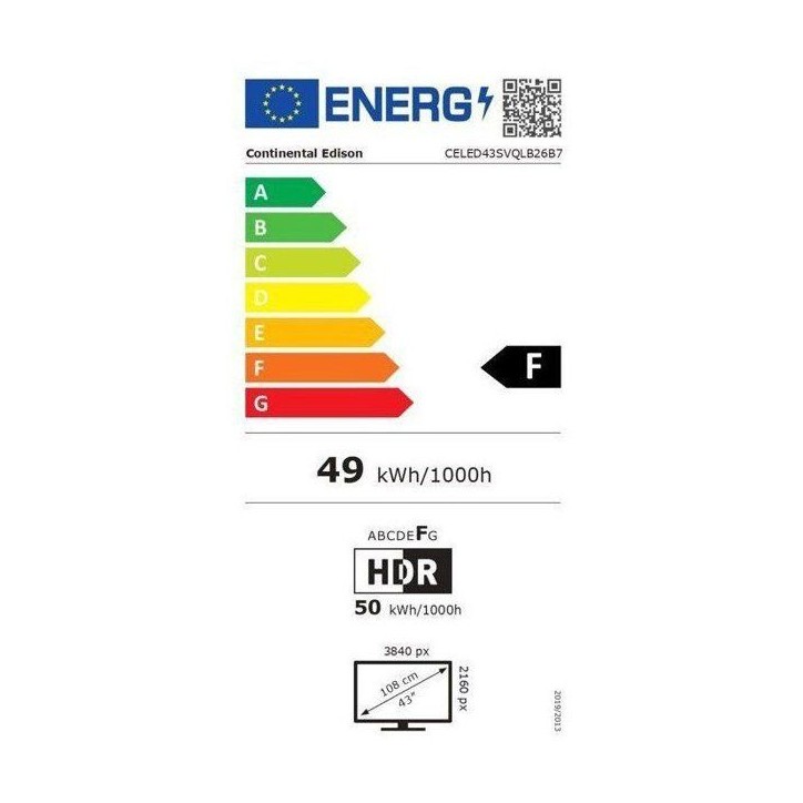 TV LED UHD QLED - CONTINENTAL EDISON - CELED43SVQLB26B7 - 43“ (108 cm) - 3xHDMI, 2xUSB - Blanc TV LED UHD QLED - CONTINENTAL EDISON - CELED43SVQLB26B7 - 43“ (108 cm) - 3xHDMI, 2xUSB - Blanc