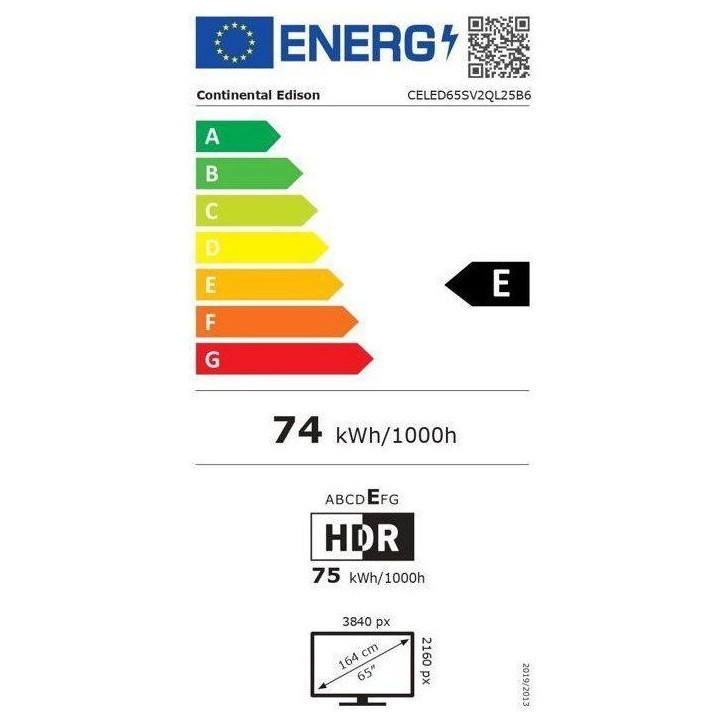 TV LED QLED - CONTINENTAL EDISON - 65“ (164 cm) - 3xHDMI - 2xUSB - Noir - CELED65SV2QL25B6 TV LED QLED - CONTINENTAL EDISON - 65“ (164 cm) - 3xHDMI - 2xUSB - Noir - CELED65SV2QL25B6