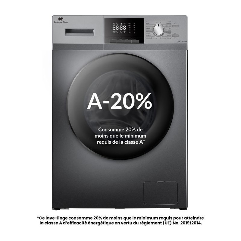 Lave-linge hublot - CONTINENTAL EDISON - CELL12140ISP - 12kg - Inducti