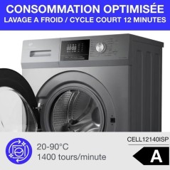 Lave-linge hublot - CONTINENTAL EDISON - CELL12140ISP - 12kg - Inducti