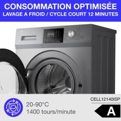 Lave-linge hublot - CONTINENTAL EDISON - CELL12140ISP - 12kg - Inducti