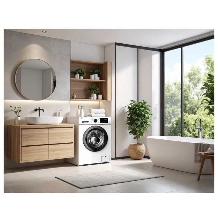 Lave-linge hublot CONTINENTAL EDISON CELL8120IWP - 8 kg - Induction - L60cm - 1200 trs / min - Classe A - Blanc hublot noir Lave-linge hublot CONTINENTAL EDISON CELL8120IWP - 8 kg - Induction - L60cm - 1200 trs / min - Classe A - Blanc hublot noir
