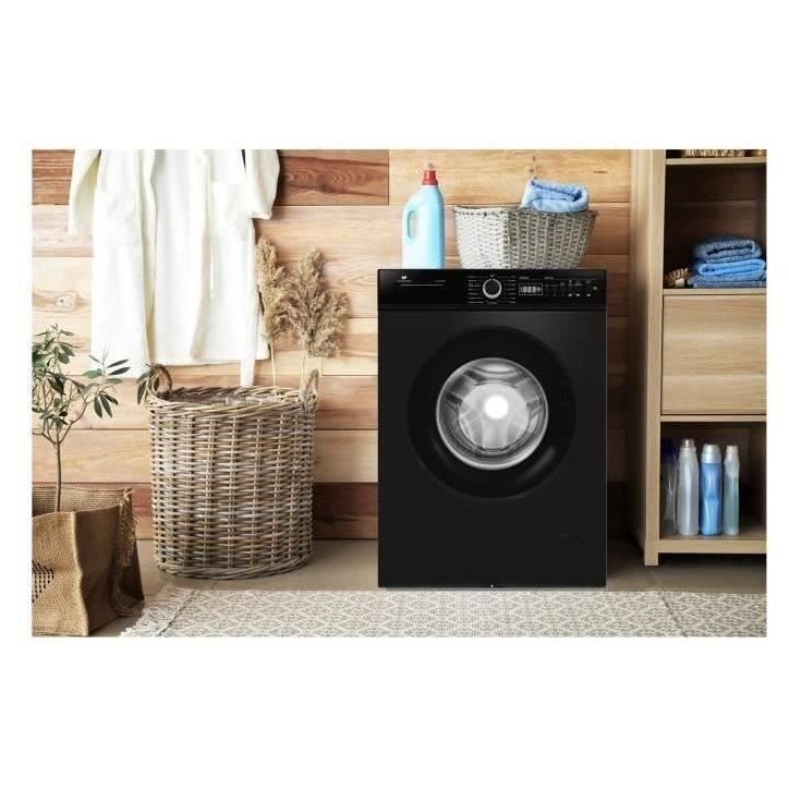 Lave-linge hublot - Pose libre - CONTINENTAL EDISON - CELL812IBP - 8 kg - Induction - 60 cm - 1200 trs/min - Noir mat Lave-linge hublot - Pose libre - CONTINENTAL EDISON - CELL812IBP - 8 kg - Induction - 60 cm - 1200 trs/min - Noir mat