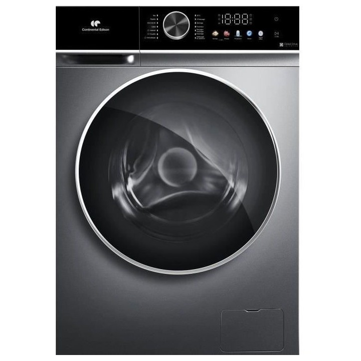 Lave-linge séchant - CONTINENTAL EDISON - CELS106S - 10kg / 6kg - Moteur induction directe - 60 cm - 1200 trs/min - Silver
