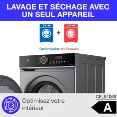 Lave-linge séchant - CONTINENTAL EDISON - CELS106S - 10kg / 6kg - Mot